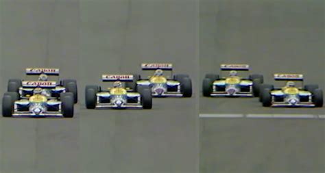 Freeze Frame Masterful Mansell Passes Piquet In British Gp Thriller