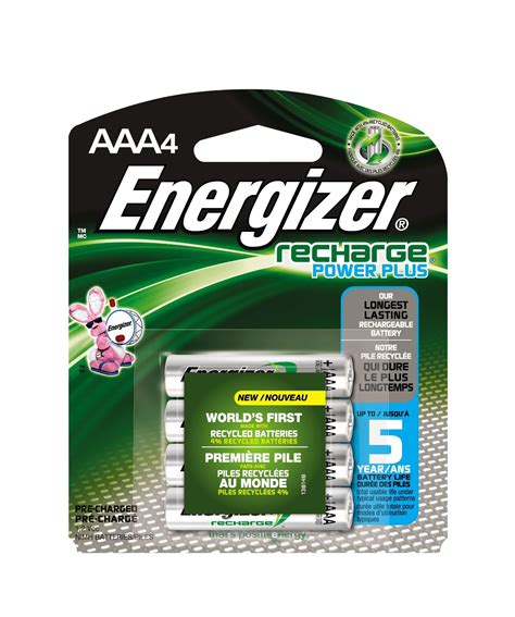 Energizer Evenh12bp4 Recharge Power Plus Aaa 700 Mah Rechargeable Batteries Pre Charged Pack