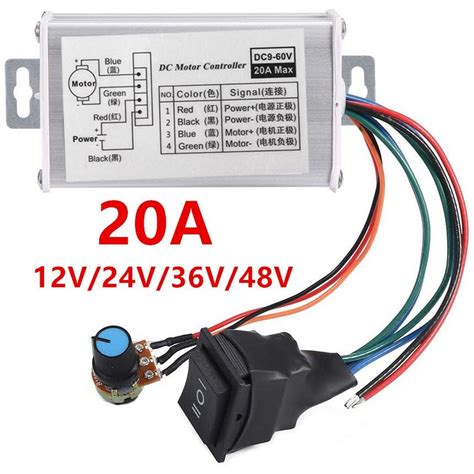 Kjøp DC 9V 60V 12V 24V 36V 48V 60V PWM DC Motor Speed Controller