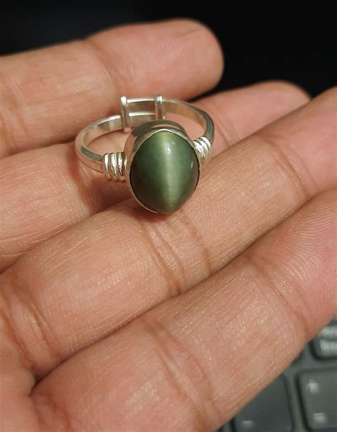 Cat S Eye Gemstone Ring Natural Cat S Eye Gemstone Etsy