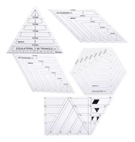 Regla De Coser 5 Unidades Plantillas De Acolchado De Retaz Cuotas