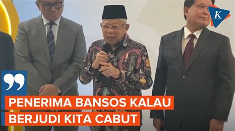 Wapres Ma Ruf Amin Usulkan Cabut Bansos Jika Penerima Ketahuan Main