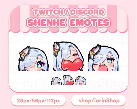 Shenhe Genshin Impact Emote Set Twitch Discord Streamer Etsy