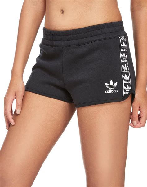 Adidas Originals Tape Fleece Shorts In Blackwhite Black Lyst