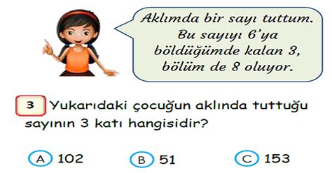 3 Sınıf Matematik Bölme İşlemi Yaprak Test 3 Meb Ders