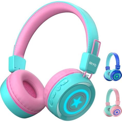 Casque Bluetooth Pour Enfants Led Avec Micro Casque Bluetooth Pour