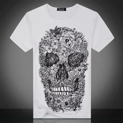 Size M 2xl Men Skull Print T Shirt 2016 Summer Male Short Sleeve Slim Fit T Shirt Hip Hop 3d