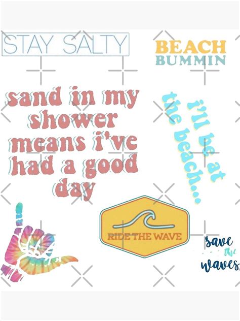 Beach Sticker Pack Art Print By Simplykatie Redbubble