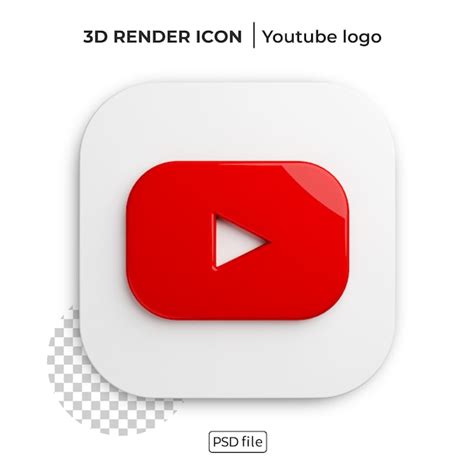 Premium Psd Youtube 3d Render Logo