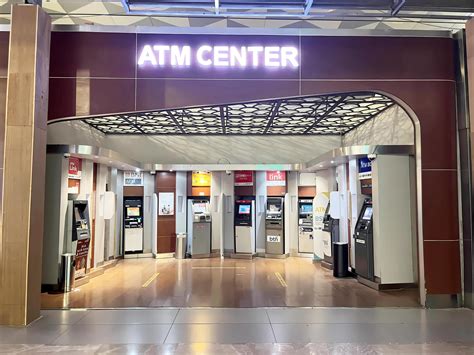 Rows of ATM Center at Terminal 3 Soekarno Hatta Airport. ATM machines