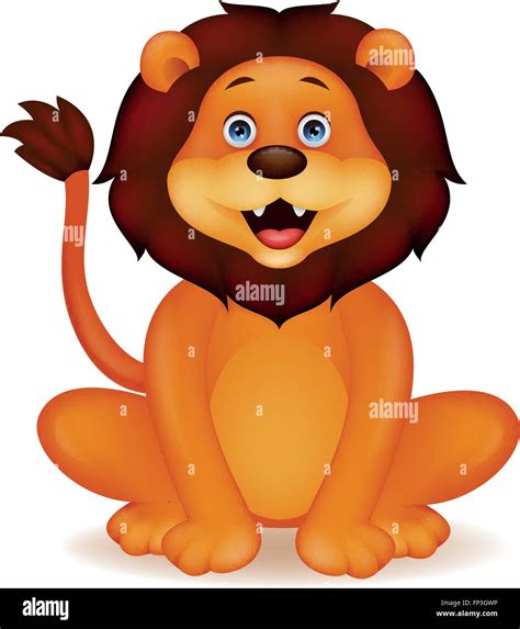 Funny Lion Cartoon Sitting Stock Vector Image Art Alamy