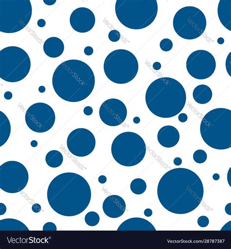 Blue Circles On White Background Seamless Pattern Vector Image