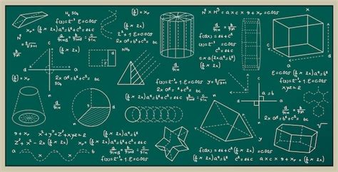 Pizarra Escrita Con Fórmulas Matemáticas Y Físicas Vector Premium