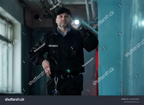 Mature Male Security Guard Uniform Cap Stock Photo 2465542895