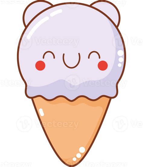 Kawaii Ice Cream Cone 24599388 Png