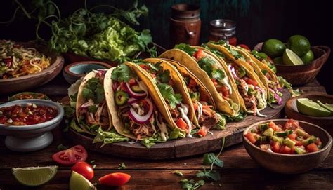 Premium AI Image Grilled Pork Taco With Fresh Veggies And Spicy