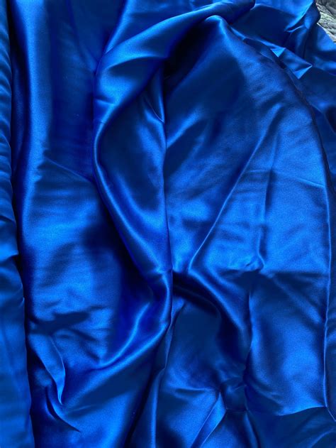 42 Royal Cobalt Blue 100 Silk Satin Charmeuse Fabric Etsy