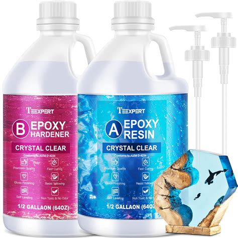 Teexpert Crystal Clear Epoxy Resin Kit Gallon Self Leveling Coating