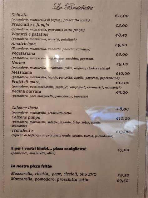 Menu Da La Bruschetta Gia Il Funtanin Ristorante Rancio Valcuvia