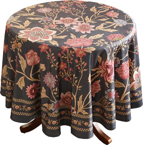 Patdrea Designer Black Tablecloth For Round Tablesluxury