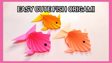 How To Make Easy Cute Fish Origami Paper Craft Tutorial 简单和可爱的小鱼折纸