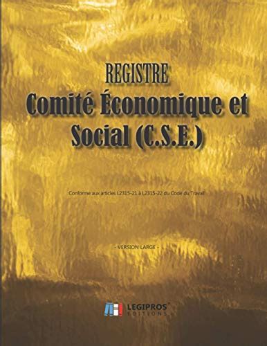 Registre Du Cse Comit Social Et Conomique V Format Large