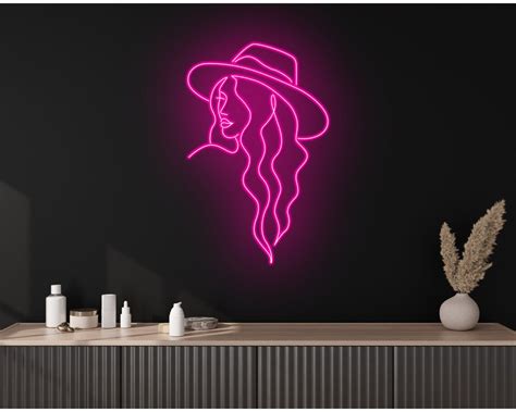 Cowgirl Neon Sign Cowgirl Led Sign Word Art Wall Decor Etsy