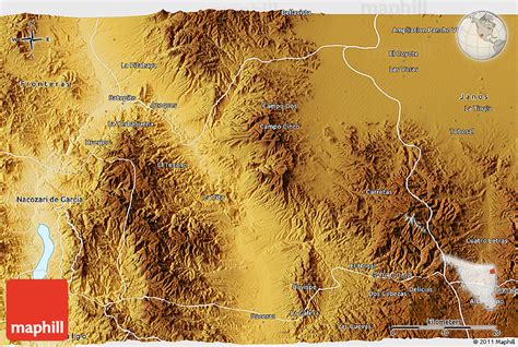 Physical 3D Map of Bavispe