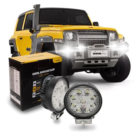 Par Farol Milha Off Road Redondo Leds W V V Caminh O Submarino