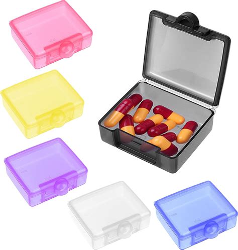 Amazon.com: WLLHYF 6 pcs Small Pill Box Travel Pill Organizer Portable ...