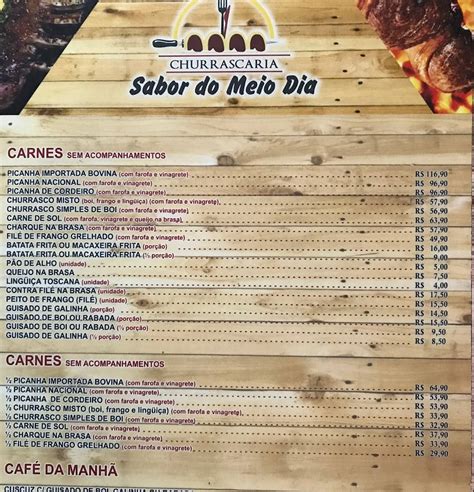 Menu Em Churrascaria Sabor Do Meio Dia Garanhuns Luis Souto Dourado