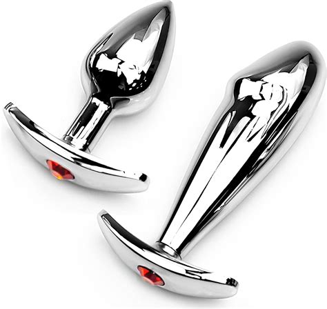 2x Metall Analplug Set Sex Spielzeug für Frau Männer Plug and Play Individueller Butt