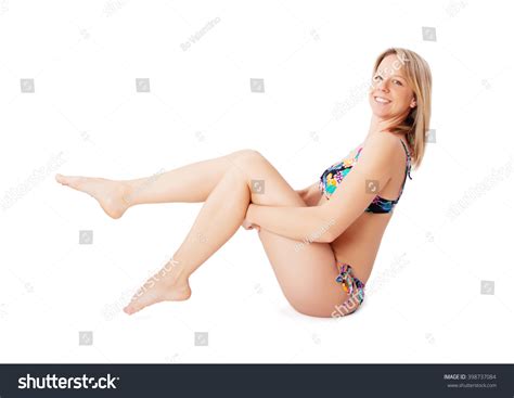 Attractive Woman Wearing Bikini Sitting On Stock Photo Shutterstock