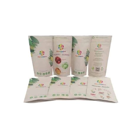 Biodegradable Kraft Stand Up Pouch For Snacks YBJ Flexible Packaging