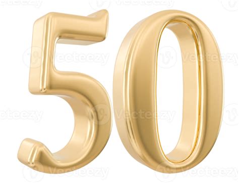 Gold 3d Number 50 36309029 Png