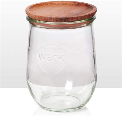 Amazon Weck Liter Tulip Jars With Wooden Lids Case Of