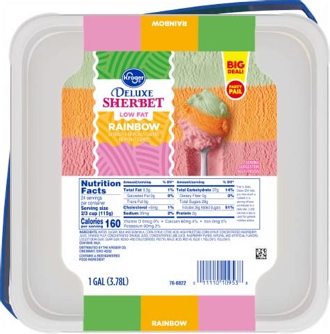 Kroger Deluxe Low Fat Rainbow Sherbet Party Pail BIG DEAL 1 Gallon