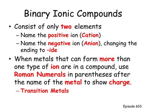 PPT - Binary Ionic Compounds PowerPoint Presentation, free download - ID:3147103