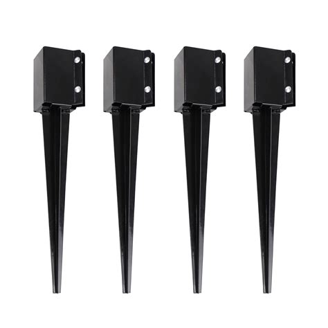 BISupply Fence Post Anchor Ground Spike Metal Fence Stakes 4-Pack - 24 ...