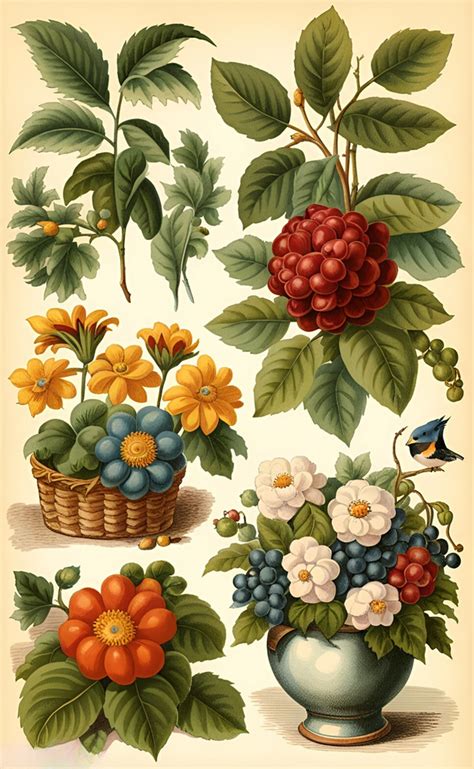 Flowers And Fruits Vintage Free Stock Photo Public Domain Pictures