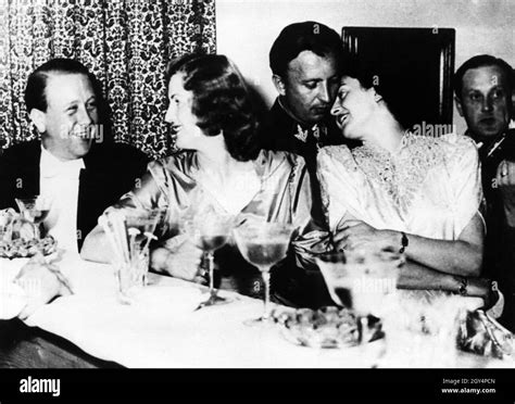 From left: Heini Handschuhmacher, Eva Braun, Hermann Fegelein, Gretl ...