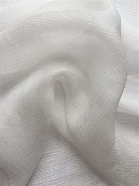 Silk Crinkle Chiffon In Natural White 6mm East And Silk Silk Fabric