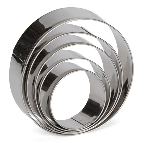 Set Of Round Stainless Steel Cookie Cutters