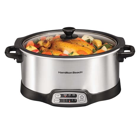 Hamilton Beach 33662 Programmable Slow Cooker With 6 Quart Stovetop Safe Sear And Cook