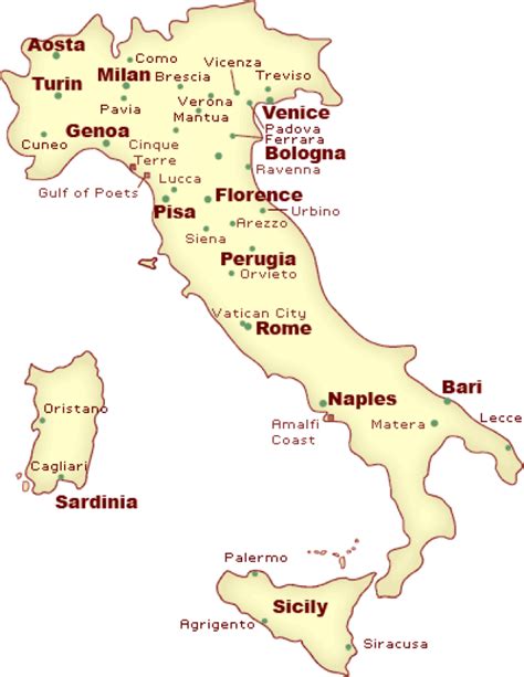 Map Of Italian Cities Florence