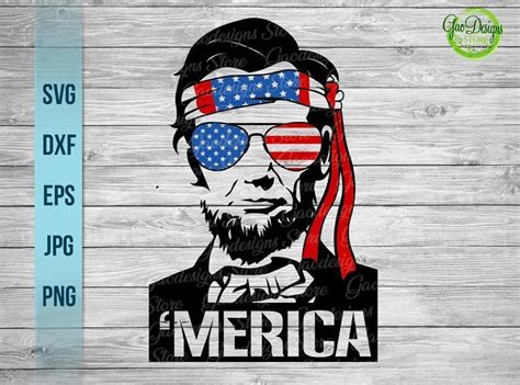 Abraham Lincoln Head Svg Lincoln Merica Svg President Svg 4th Of