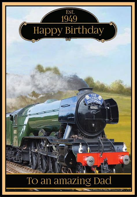 Personalised Steam Train Birthday Card 2 Designs The Flying Scotsman