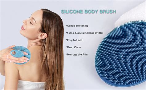 Soft Silicone Body Cleansing Brush Shower Scrubber Gentle Exfoliating