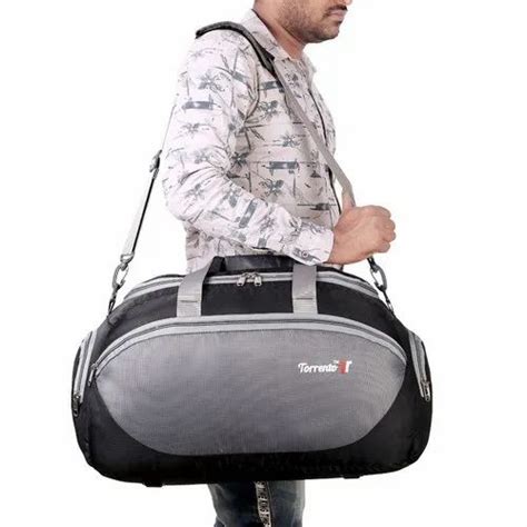 Torrento Nylon Gray And Black Hand Duffle Bag For Travelling Size