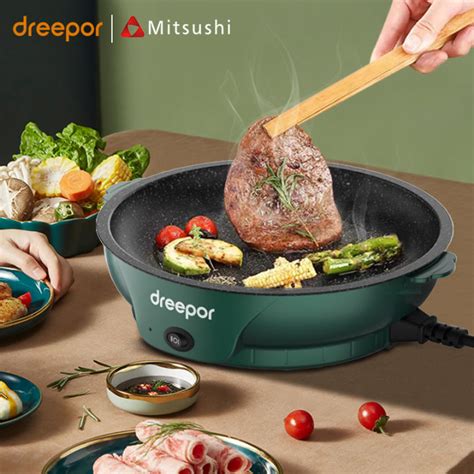 Dreepor Multifunction Electric Baking Pan Korean Pan Fried BBQ Grill